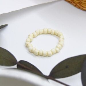 White Beaded Ring